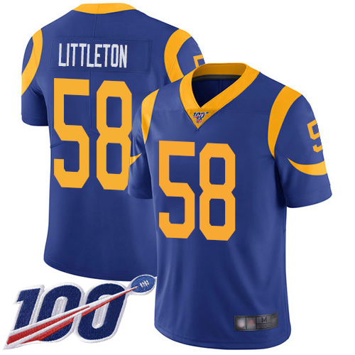 Los Angeles Rams Limited Royal Blue Men Cory Littleton Alternate Jersey NFL Football #58 100th Season Vapor Untouchable->los angeles rams->NFL Jersey
